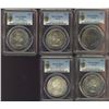 Image 1 : 1937 $1, 1955, 1958, 1959 & 1965 T5 PCGS MS64 with exception of 1937 MS64+.  All with gem eye appeal