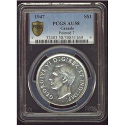 1947 $1 Ptd7 NGC AU58.