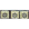 Image 1 : 1951 $1 Arnp ICCS AU55.  Lot of 3 coins.
