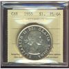 Image 1 : 1955 $1 ICCS PL64 Cameo.