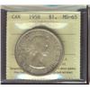 Image 1 : 1958 $1 ICCS MS65.  Light russet tones.