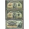 Image 1 : 1900 25¢ DC-15a, 1923 DC-24c & DC-24d.  Lot of 3 notes Fine to VF.