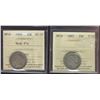 Image 1 : Nfld 1885 20¢ F12 & 1899 Hook 9's VG10.  Lot of 2 ICCS graded coins.
