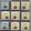 Image 1 : 1953 1¢ NSF(3) & 1954 SF MS64RD.  Lot of 9 coins ICCS and CCCS graded.