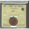 Image 1 : 1987 1¢ ICCS MS66RD.