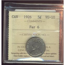 1926 5¢ Far ICCS VG10.