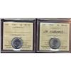 Image 1 : 1944 5¢ ICCS MS64.  Lot of 2 coins.  One example showing partial No Chrome.