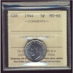 1944 5¢ ICCS MS66.