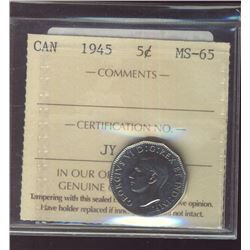 1945 5¢ ICCS MS65.