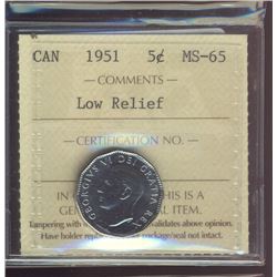 1951 5¢ ICCS MS65.