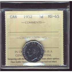 1952 5¢ ICCS MS65.