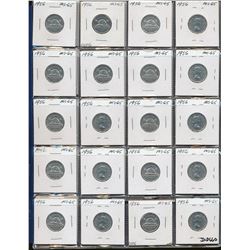 1956 5¢ Partial Roll;  includes 36 pieces all in 2x2's.  MS63 to MS65 for grades.  Should be viewed.