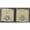 Image 1 : 1940 25¢ & 1942 ICCS MS60.  Lot of 2 coins with 1942 Cameo.