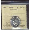 Image 1 : 1948 25¢ ICCS MS63.