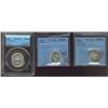 Image 1 : 1950 25¢, 1952 LR MS64 & 1955 MS63.  Lot of 3 coins all CCCS graded.