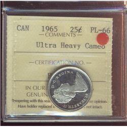 1965 25¢ ICCS PL66 Ultra Heavy Cameo.