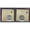 Image 1 : 1966 25¢ & 1968 Silv ICCS MS66.  Lot of 2 coins.