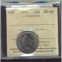 1995 25¢ ICCS MS66.