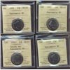 Image 1 : 1997 25¢ 1998, 1998W & 2004P Moose ICCS MS67NBU.  Lot of 4 coins.