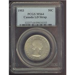 1953 50¢ LD SF PCGS MS64.