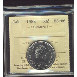 1988 50¢ ICCS MS66.