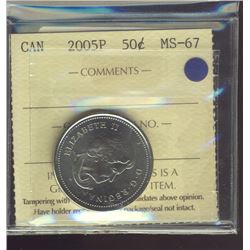 2005P 50¢ ICCS MS67.