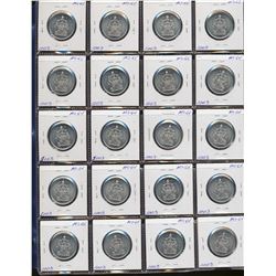 2000 50¢, 2001P, 2002, 2005 & 2006 BU Partial Roll Lot;  includes 2000(25), 2001P(20), 2002(27), 200