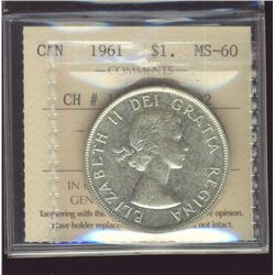 1961 $1 ICCS MS60.  CH#1961 Rev-002