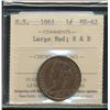 Image 1 : NS 1861 1¢ Large Bud ICCS MS62 RB. 30% Red.