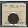 Image 1 : Nfld 1885 1¢ ICCS VF30.