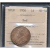 Image 1 : Nfld 1936 1¢ ICCS MS64 RED. 70% Red.
