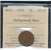 Image 1 : Nfld 1940 1¢ Re-engraved Date ICCS AU50. Heavy doubling.