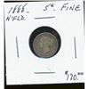 Image 1 : Nfld 1888 5¢ Fine.