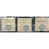 Image 1 : Nfld 1896 20¢ SD VF30, 1899 Hooked VF20, 1899 Hooked Fine 15.  Lot of 3 ICCS graded coins.