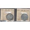 Image 1 : Nfld 1874 50¢ VF20 & 1885 F12.  Lot of 2 coins both ICCS graded.