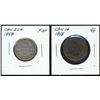 Image 1 : 1858 1¢ VG & 1858 20¢ Fine+.  Lot of 2 coins.