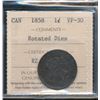 Image 1 : 1858 1¢ ICCS VF30.  Designated with rotated dies.