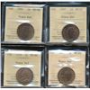 Image 1 : 1897 1¢, 1901, 1907 & 1916 all ICCS MS60 Trace Red.  Lot of 4 coins.
