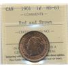 Image 1 : 1901 1¢ ICCS MS63RB.