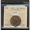 Image 1 : 1907 1¢ ICCS MS64 RED. 70%/75% Deep orange-red. Balanced & sharp.