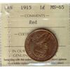 Image 1 : 1915 1¢ ICCS MS65 RD 95%.