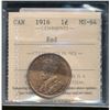 Image 1 : 1916 1¢ ICCS MS64 RED. 75%/85% Gold-red.