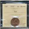 Image 1 : 1932 1¢ ICCS MS64 RED. 65%/85% Orange & gold-red. Frosty & sharp.