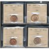 Image 1 : 1937 1¢, 1941, 1942 & 1945 ICCS MS64RD.  Lot of 4 coins.