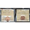 Image 1 : 1965 1¢ LgBds Ptd ICCS MS64RD.  Lot of 2 coins.