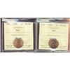 1990 1¢ & 1992 ICCS MS66RD.  Lot of 2 coins.