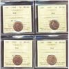Image 1 : 1997 1¢, 1998, 1999 & 2000 ICCS MS66RD.  Lot of 4 coins.