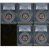 Image 1 : 2012 1¢ Non magn(3), 2012 Magn all PCGS MS66RD & 2012 Magn PCGS MS67RD.  Lot of 5 coins.