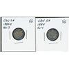 Image 1 : 1880H 5¢ Obv 2 & 1884 Fr both VG.  Lot of 2 coins both VG with 1880H showing minor rim issue.