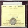Image 1 : 1901 5¢ ICCS MS63.  Just a hint of gold tint.